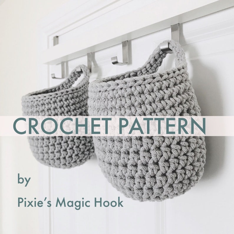 Small Hanging Basket Crochet Pattern, instant digital download image 1