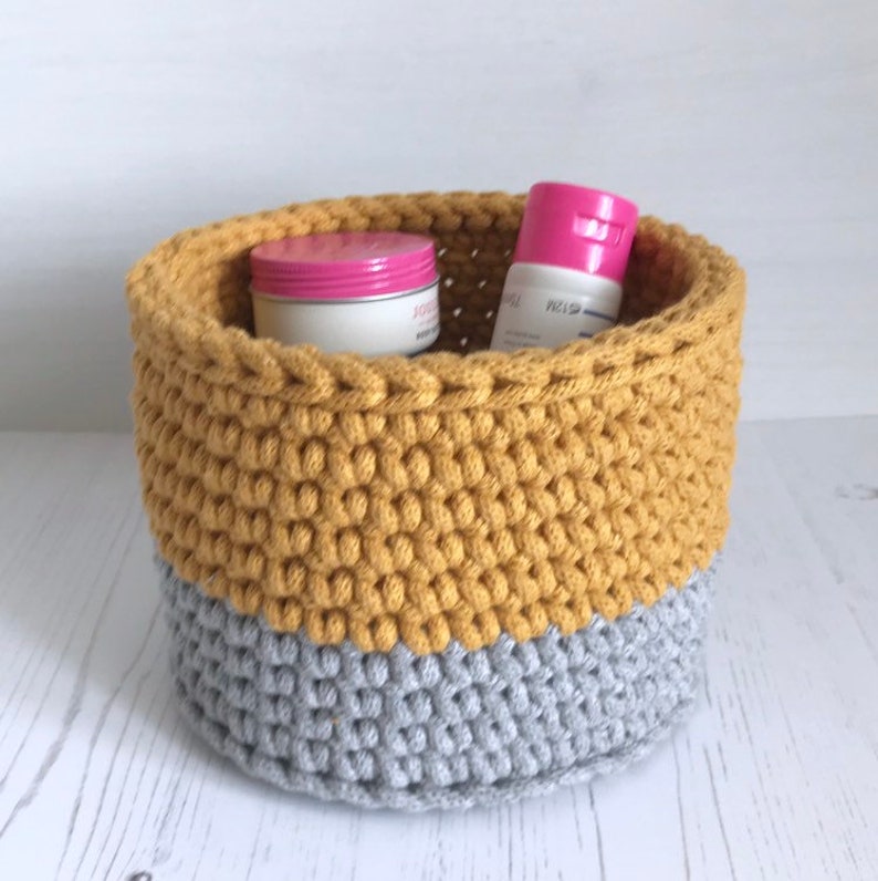 Crochet basket set desk organizer bathroom decor storage Etsy