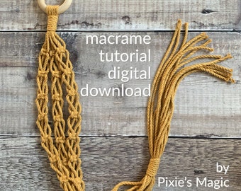 Digitaler Download Makramee Pflanzen Aufhänger Muster für Anfänger, hängende Pflanze, Pflanzenliebhaber Geschenk, Wohnkultur