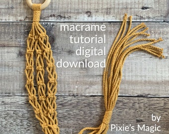 Digital download macrame plant hanger pattern for beginners, hanging planter, plantlover gift, home decor