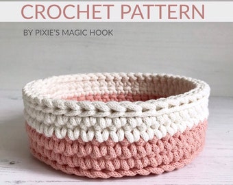 Round crochet basket pattern, instant download, pdf tutorial