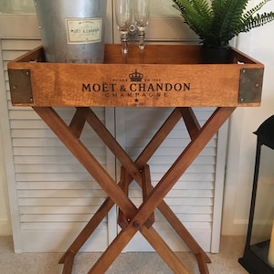 Moet Chandon Butler Tray / Side Table Fold Up Legs