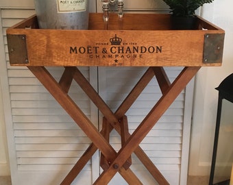 Moet Chandon Butler Tray / Side Table Fold Up Legs