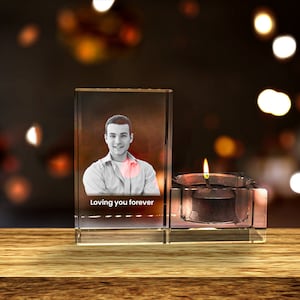3D Crystal Personalized Candel Holder