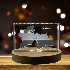 Tadjikistan Cristal Gravé 3D Cristal Gravé 3D Souvenir/Cadeau/Décor/Collection/Souvenir