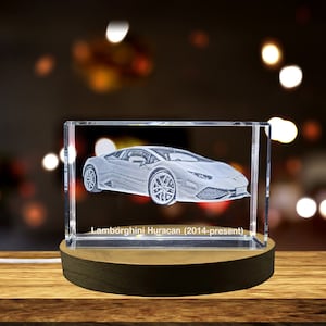 Unleash the Supercar Legend: Lamborghini Huracan (2014-present) - 3D Engraved Crystal Tribute