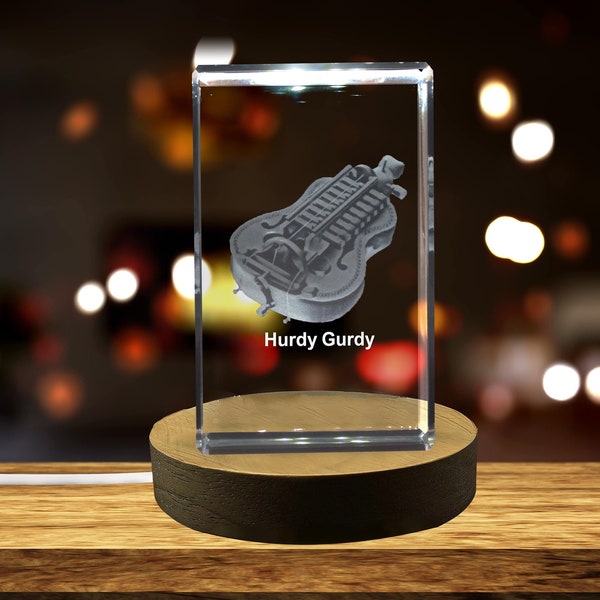 Hurdy Gurdy 3D Engraved Crystal 3D Engraved Crystal Keepsake/Gift/Decor/Collectible/Souvenir