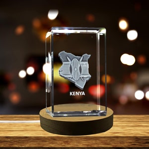 Cristal gravé en 3D du Kenya Souvenir en cristal gravé en 3D/cadeau/décor/objet de collection/souvenir