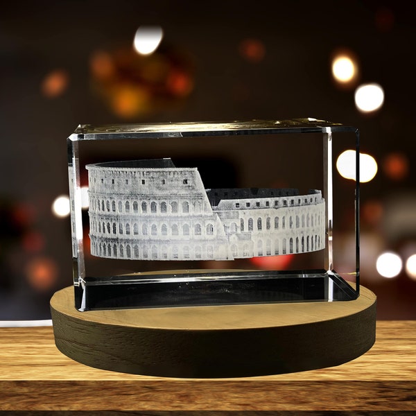 Das Kolosseum 3D-Gravur-Kristall-Andenken-Souvenir