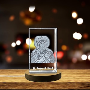 St. Rose of Lima | Religious 3D Engraved Crystal