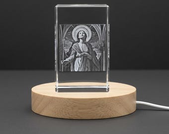 3D Engraved Crystal Art of St. Bibiana