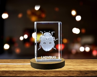 Whimsical Ladybug Crystal Carvings | Exquisite Gems Etched with Lucky Bugs | Unique Recognition Gift & Collectible