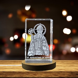 St. Augustine of Hippo | Religious 3D Engraved Crystal