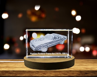 Muscle Car Legend: Pontiac Firebird Trans-Am (1970–1981) - 3D Engraved Crystal Tribute