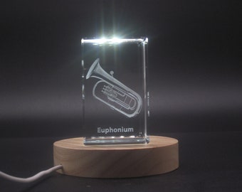 Euphonium 3D Engraved Crystal 3D Engraved Crystal Keepsake/Gift/Decor/Collectible/Souvenir