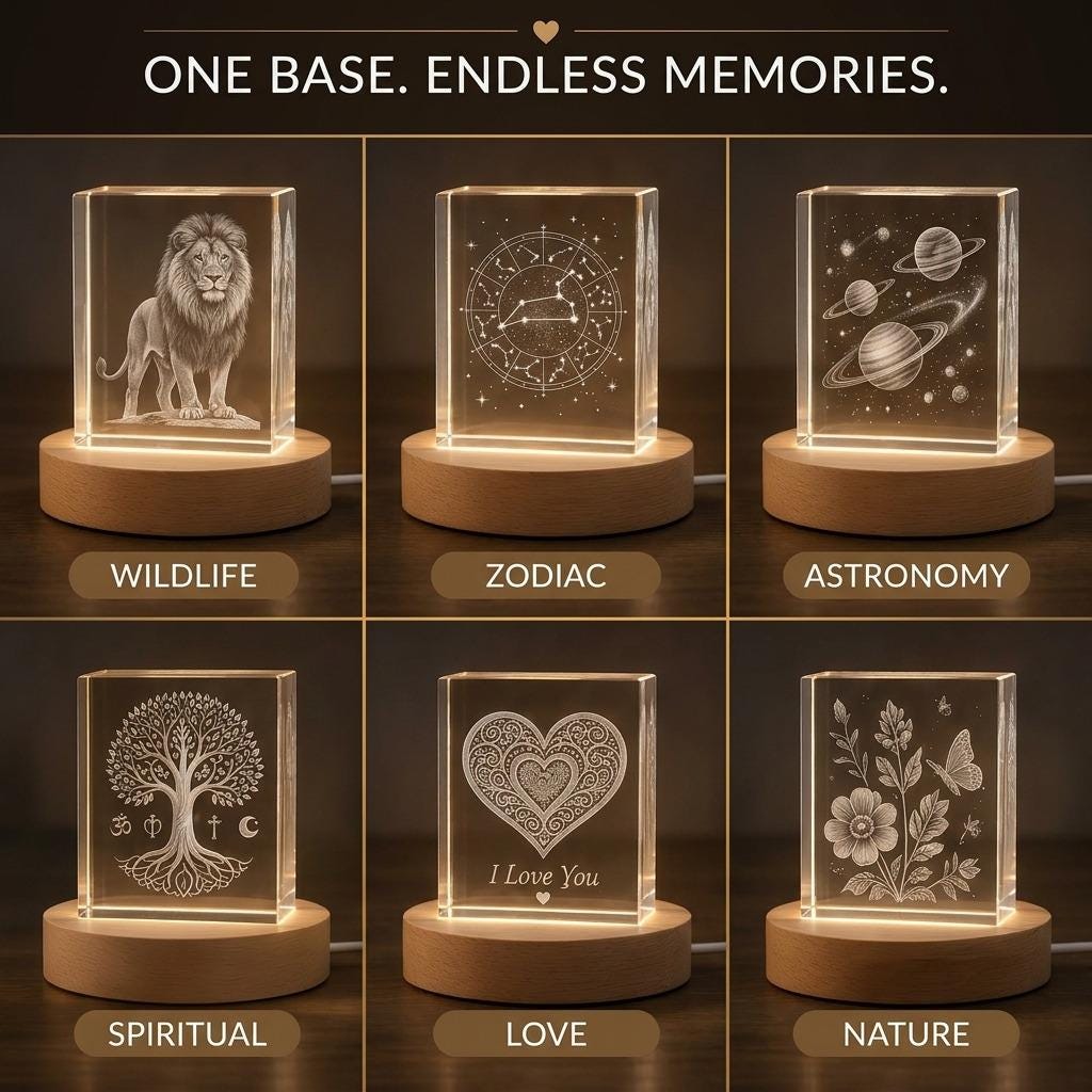 3D Laser Engraved Burj Khalifa Crystal Souvenir With LED Base