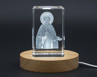 3D Engraved Crystal Art of St. Zoticus