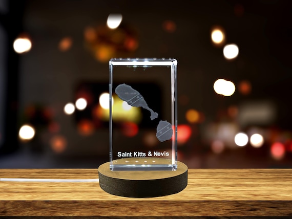 セントクリストファーネイビス3D刻印クリスタル3D刻印クリスタル記念品