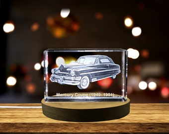 Mercury Coupe (1949–1951) - An American Classic Immortalized in 3D Engraved Crystal