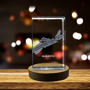 Cristal gravé en 3D de la Nouvelle-Écosse Souvenir en cristal gravé en 3D/Cadeau/Décor/Objet de collection/Souvenir