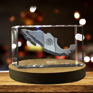 Cristal gravé 3D Mexique Souvenir/cadeau/décor/objet de collection/souvenir en cristal gravé 3D