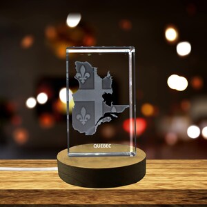 Québec Cristal gravé en 3D Souvenir en cristal gravé en 3D/Cadeau/Décor/Objet de collection/Souvenir