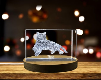 Roaring Majesty | Tiger Design | 3D Engraved Crystal Keepsake