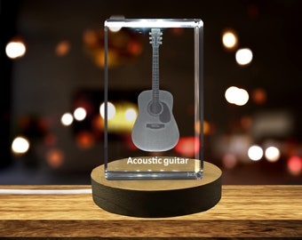 Acoustic Guitar 3D Engraved Crystal 3D Engraved Crystal Keepsake/Gift/Decor/Collectible/Souvenir