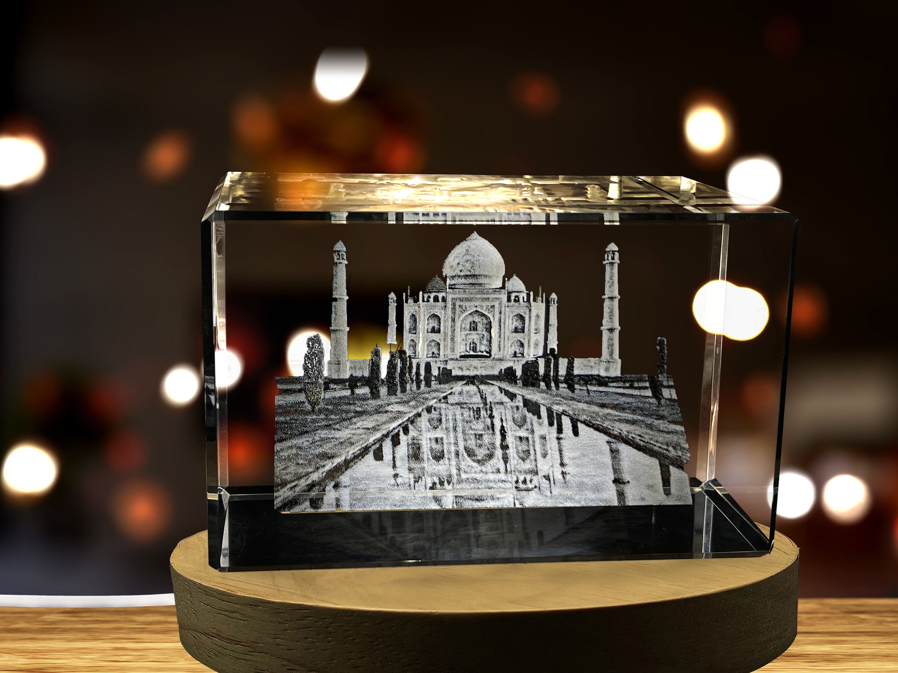 Taj Mahal 3D Engraved Crystal Keepsake Souvenir - Etsy