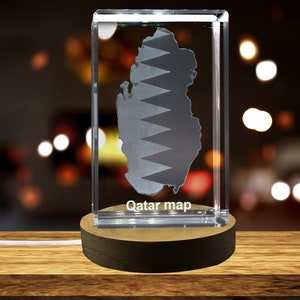 Qatar Gravé 3D Cristal Gravé 3D Cristal Souvenir/Cadeau/Décor/Collection/Souvenir