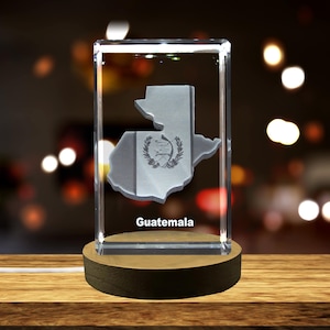 Guatemala Gravé 3D Cristal Gravé 3D Cristal Souvenir/Cadeau/Décor/Collection/Souvenir