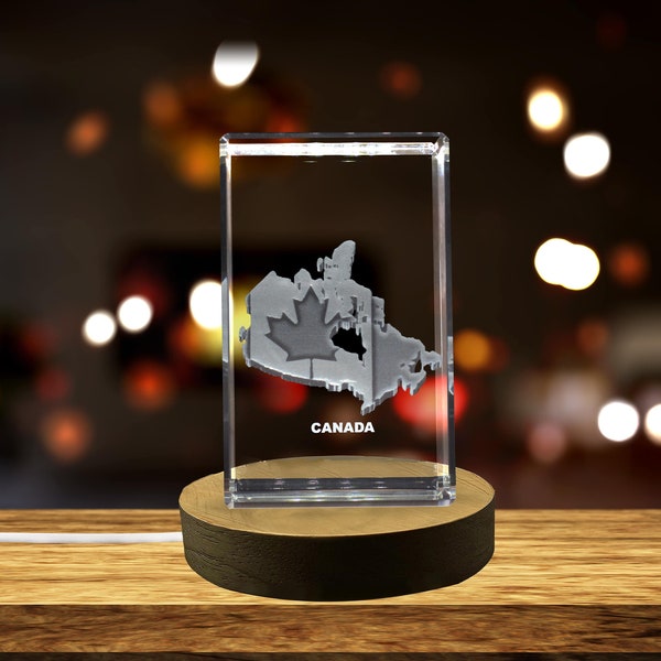 Canada 3D gegraveerd kristal 3D gegraveerd kristal aandenken/cadeau/decor/collectible/souvenir