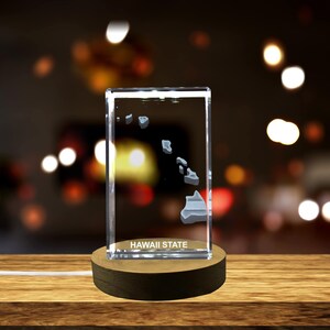 Hawaï Cristal gravé en 3D Souvenir en cristal gravé en 3D/Cadeau/Décor/Objet de collection/Souvenir