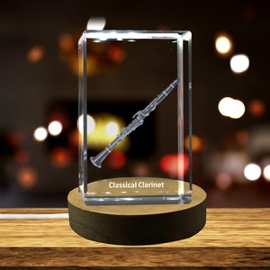 Clarinet 3D Engraved Crystal 3D Engraved Crystal Keepsake/Gift/Decor/Collectible/Souvenir