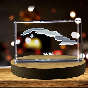 Cuba Gravé 3D Cristal Gravé 3D Cristal Souvenir/Cadeau/Décor/Collection/Souvenir