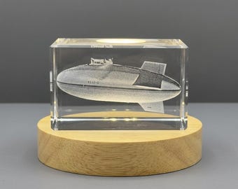 Lighter Than Air 3D Engraved Crystal Gift - Planes Theme Arts