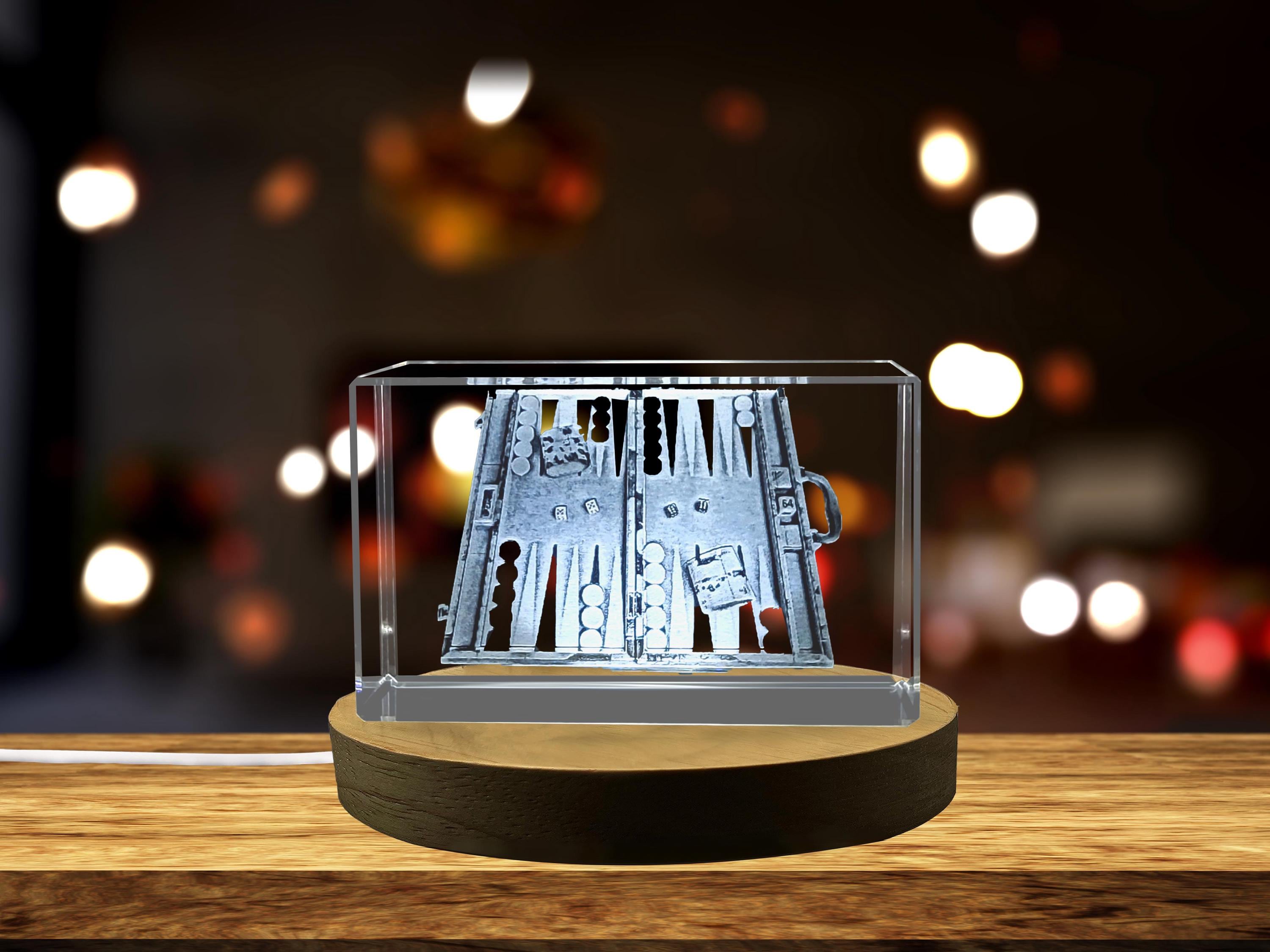 高級クリスタル バックギャモン ゲーム - 刻印バックギャモン セット