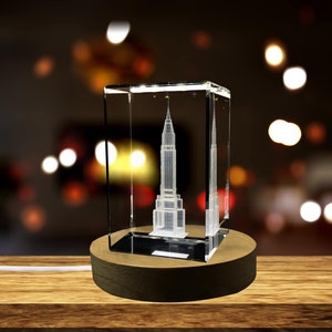 Chrysler Building 3D Engraved Crystal Keepsake Souvenir