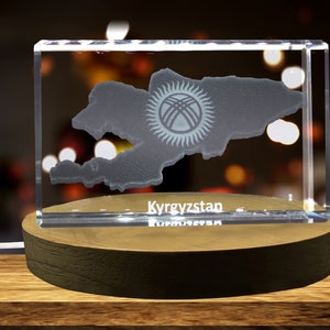 Kirghizistan Cristal gravé 3D Souvenir/cadeau/décor/objet de collection/souvenir en cristal gravé 3D