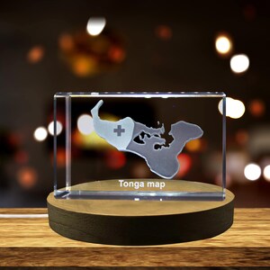 Tonga gravé 3D cristal gravé 3D cristal souvenir/cadeau/décor/collection/souvenir
