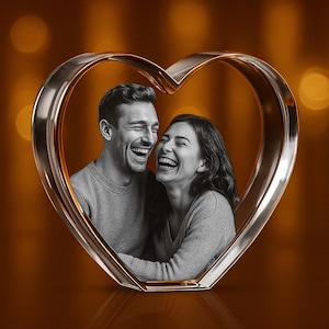 Personalisiertes Jubiläum 3D graviertes Kristall Foto Geschenk