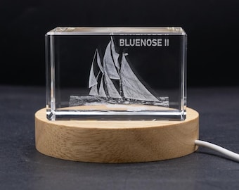 Bluenose 3D Engraved Crystal | Sailing into the Maritime Legacy