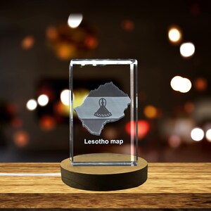 Lesotho 3D Gravé Cristal 3D Gravé Cristal Souvenir/Cadeau/Décor/Collection/Souvenir
