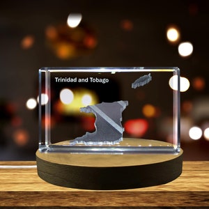 Trinité-et-Tobago 3D Gravé Cristal 3D Gravé Cristal Souvenir/Cadeau/Décor/Collection/Souvenir