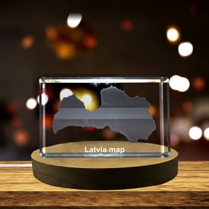 Lettonie 3D Gravé Cristal 3D Gravé Cristal Souvenir/Cadeau/Décor/Collection/Souvenir