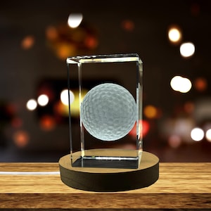 Golf-Ball | 3d-Engraved-Crystal-Keepsake | Gift/Decor| Collectible | Souvenir | 3d-Crystal-Photo-Gift | 3d-Photo-Engraved-Crystal | Golf-Pla