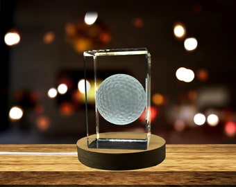 Golf-Ball | 3d-Engraved-Crystal-Keepsake | Gift/Decor| Collectible | Souvenir | 3d-Crystal-Photo-Gift | 3d-Photo-Engraved-Crystal | Golf-Pla
