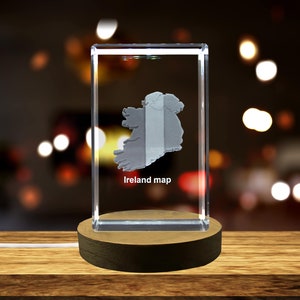 Irlande 3D Gravé Cristal 3D Gravé Cristal Souvenir/Cadeau/Décor/Collection/Souvenir