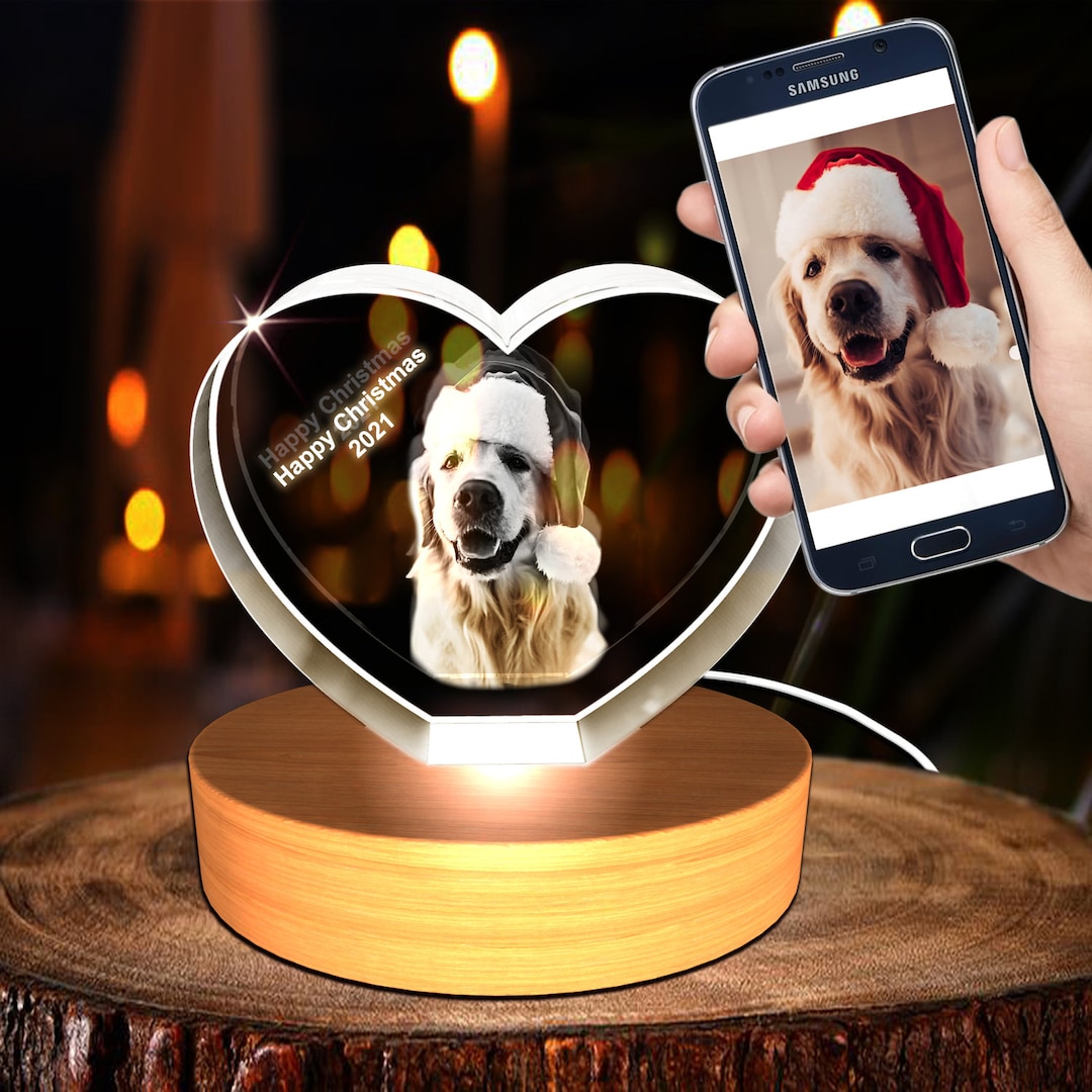 Cubo di Cristallo Personalizzato con Foto - Incisione 3D a Laser - Idea Regalo Personalizzabile con Fotografia e Scritta, per Famiglia, Regalo Laurea, Nozze, Fidanzati, San Valentino - C60 6x6x6 cm