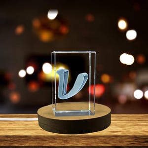 Juego de cristal único de 26 letras: regalos de cristal grabados en 3D para todas las ocasiones